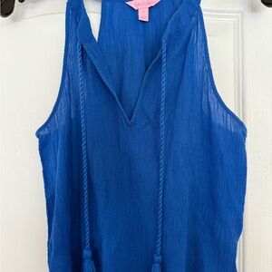 Lily Pulitzer blue gauzy top
